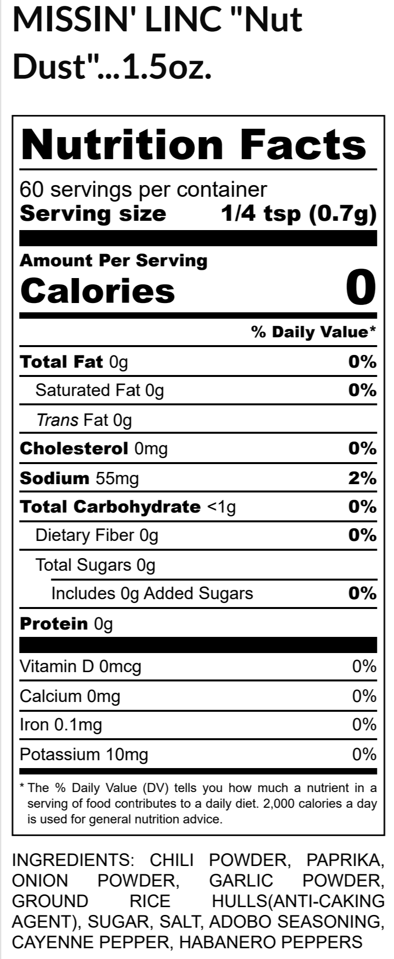 Missin' Linc Nut Dust 1.5oz