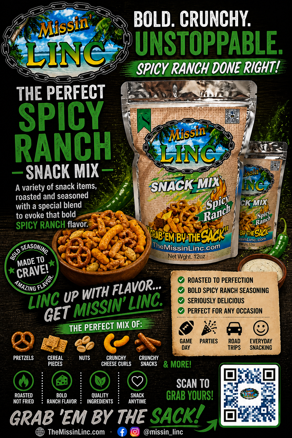 Missin' Linc Spicy Ranch Snack Mix